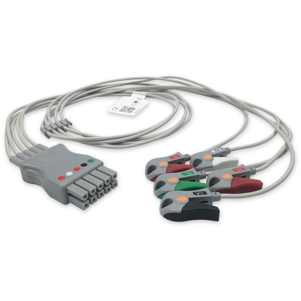 6017465 ECG Wires MRA-Type 5-leads - Pinch Clamp / Grabber (AHA) - 856