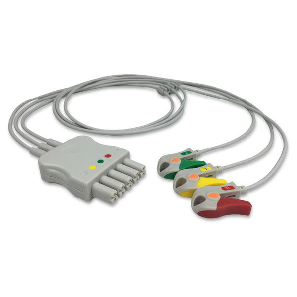 6017220 ECG Wires MR-Type 3-leads - Pinch Clamp / Grabber (IEC) - 814
