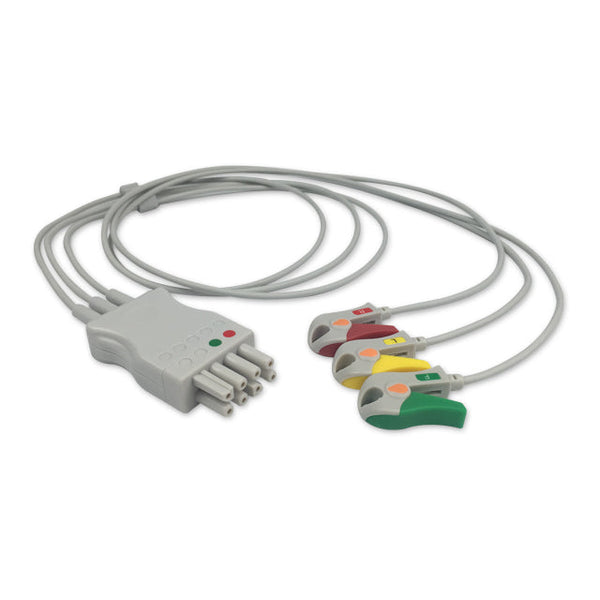 6017204 ECG Wires NKB-Type 3-leads - Pinch Clamp / Grabber (IEC) - 824