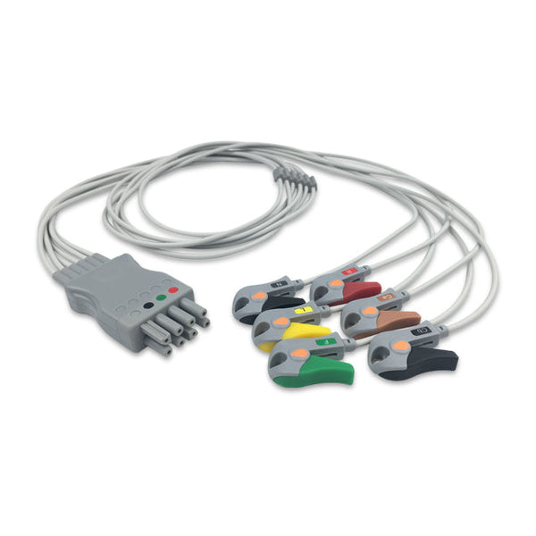 6017622 ECG Wires NKB-Type 6-leads - Pinch Clamp / Grabber (IEC) - 825