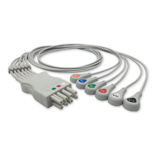 6017623 ECG Wires NKB-Type 6-leads - Press Stud (AHA) - 825