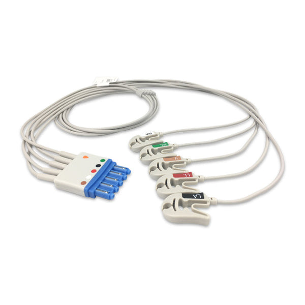 6017373 ECG Wires PH Type 5-leads - Pinch Clamp / Grabber (AHA) - 804