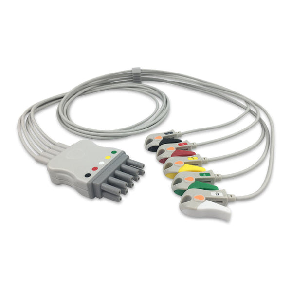 6017422 ECG Wires SL-Type 5-leads - Pinch Clamp / Grabber (IEC) - 821