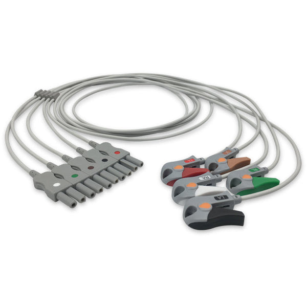 6017425 ECG Wires SL-dissociate 5-leads - Pinch Clamp / Grabber (AHA) - 821L
