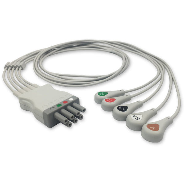 6017507 ECG Wires TEL-Type 5-leads - Press Stud (AHA) - 831