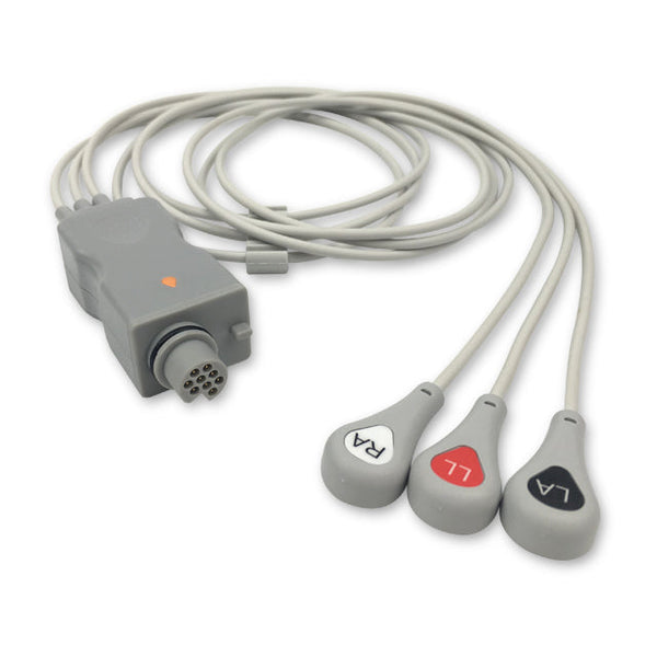 6017309 ECG Wires Fukuda 3-leads - Press Stud (AHA) - 836