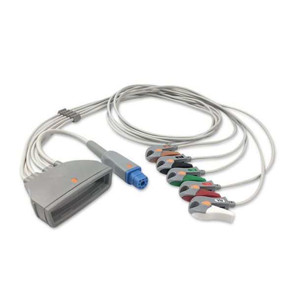 6017493 ECG Wires Philips-MX40+PhilipsSpO2 Cable 5-lds- Pinch Clamp / Grabber (AHA)