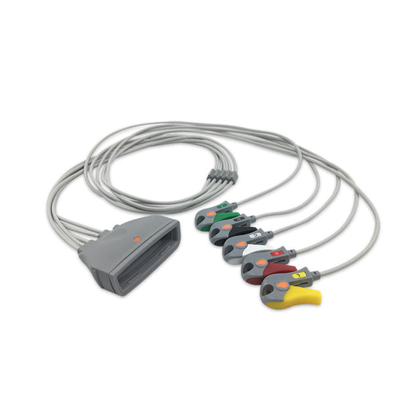 6017490 ECG Wires Philips-MX40 5-leads - Pinch Clamp / Grabber (IEC) - 855Z
