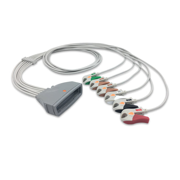 6017637 ECG Wires Philips-MX40 6-leads - Pinch Clamp / Grabber (AHA)