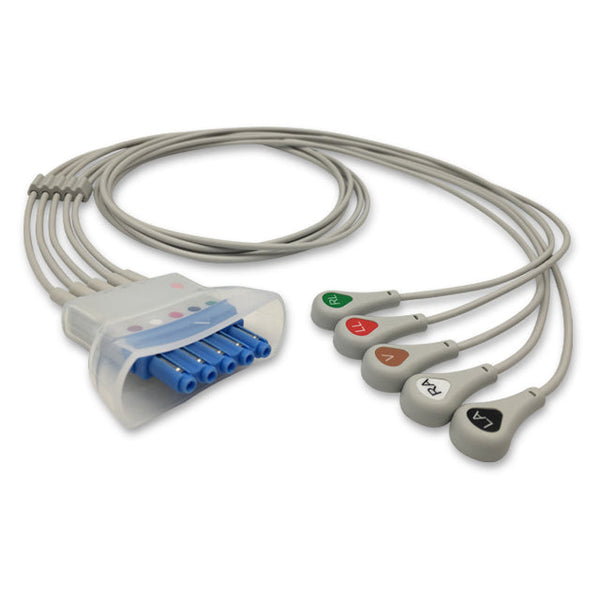 6017487 ECG Wires PH Type 5-leads - Press Stud (AHA) - 804T