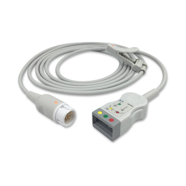 6016605 ECG Wires comp. w/ Philips - PH Type - 3-leads (IEC)