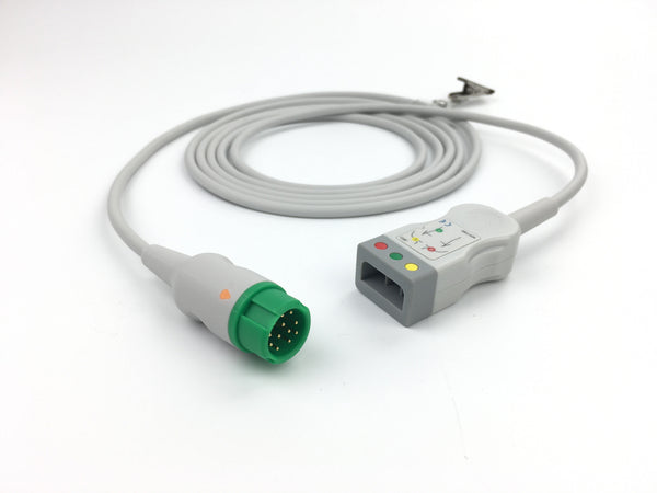 6016661 ECG Wires comp. w/ Mindray - MR-Type - 3-leads (IEC)