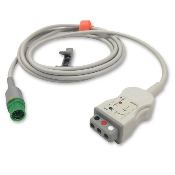 6016738 ECG Wires comp. w/ Draeger - D-Type - 3-leads (AHA)