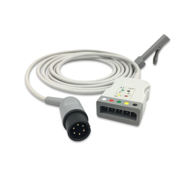 6016877 ECG Wires c/w AA Type MI 6P (Elbow) - MR-Type - 5-leads (IEC)